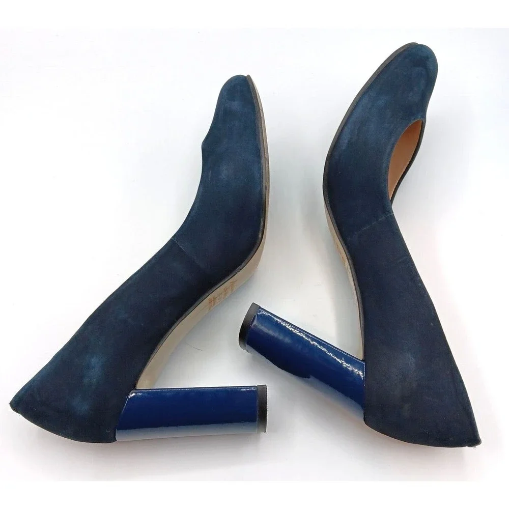 Ateliermix Women's , Block Heel Pumps, Blue Size‎ 5M